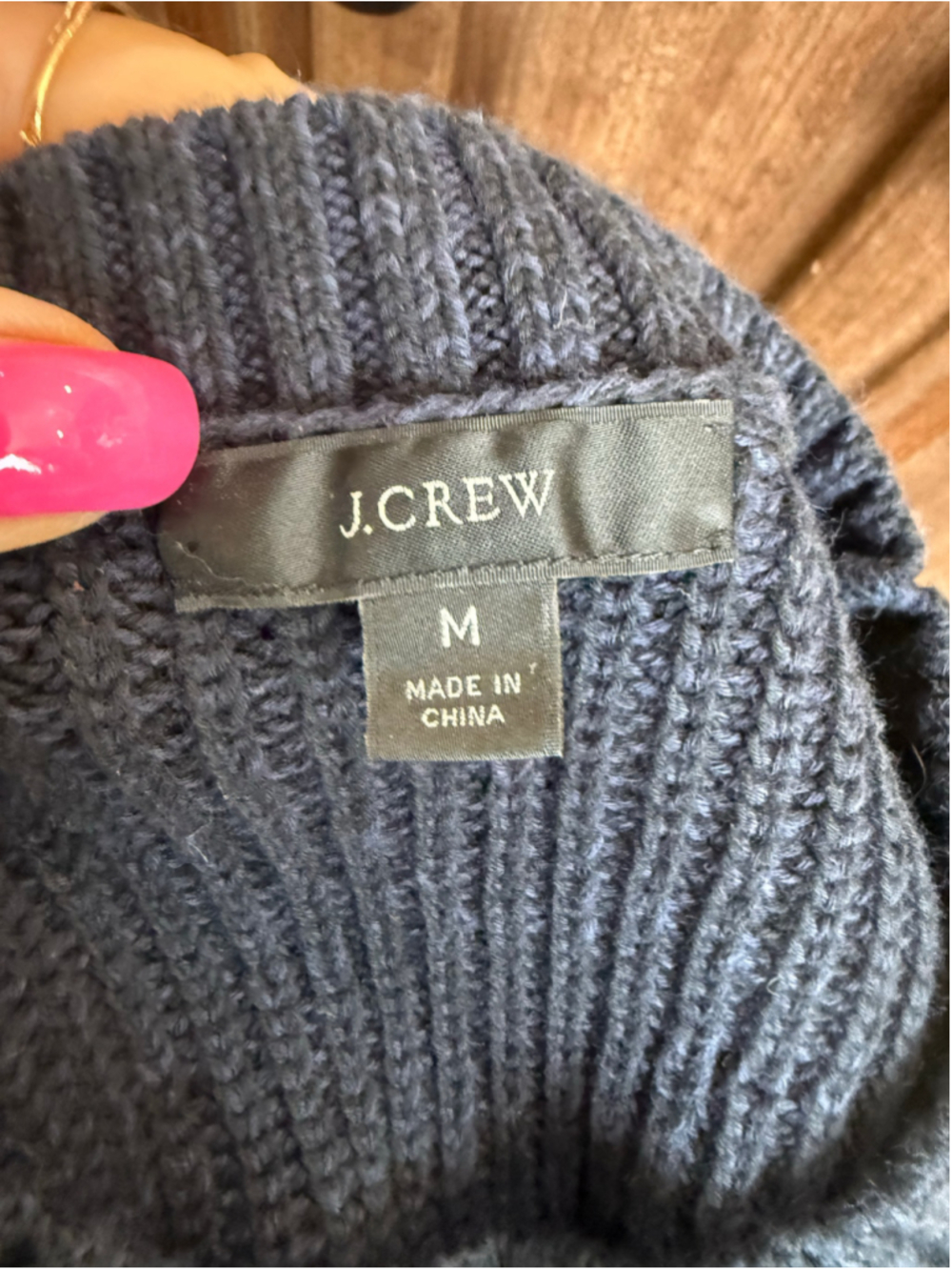 Women's J.Crew Striped V-Neck Sweater, Size M, Black and Beige - Picture 7 of 9